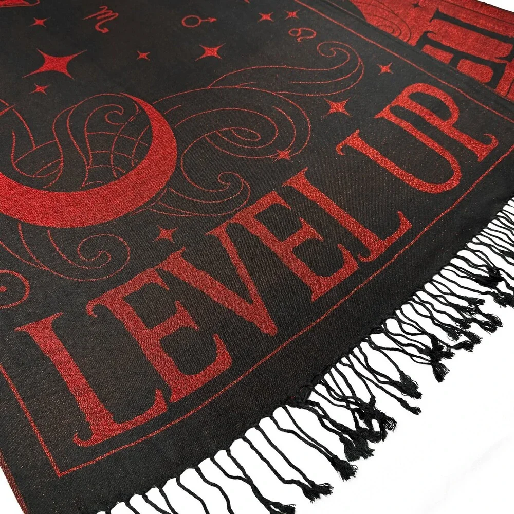 Level Up - Midnight Candelabra Metallic Knit Pashmina EDM RAVE